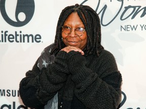 In this April 24, 2015 file photo, Whoopi Goldberg attends Variety's Power of Women Luncheon at Cipriani Midtown, in New York. As a chorus of sexual assault accusations against Bill Cosby resounded this winter, some fans and famous friends stood by him. Such prominent figures as Goldberg and “Cosby Show” co-star Raven-Symone say they’re reserving judgment on Cosby. (Photo by Andy Kropa/Invision/AP, File)