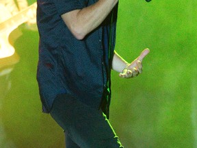 Patrick Monahan peforms with his band "Train" on opening night of Rock The Park. (DEREK RUTTAN, The London Free Press)