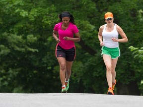 Two women jog in north London. (Free Press file photo)