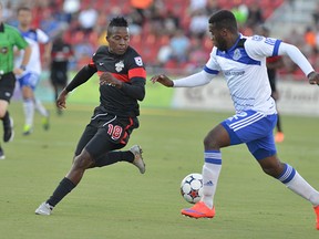 FC Edmonton fought back to tie up the game against the Scorpions twice Wednesday in San Antonio. (Supplied)