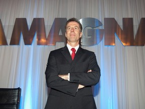 Chief Executive Officer for Magna International Inc. Donald Walker waits for the annual general meeting to start in Toronto in this May 10, 2012, file photo. (REUTERS/Fred Thornhill/Files)