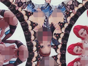 A censored closeup of Rosalie Maheux piece titled "Sacred Circle XII."