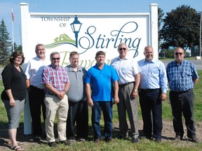 Prince Edward-Hastings M.P. Daryl Kramp, Prince Edward-Hastings M.P.P Todd Smith, Stirling-Rawdon Mayor Rodney Cooney and members of the Stirling-Rawdon Council attended Thursday's announcement on funding that will benefit Ridge Road. Jessica Laws/For The Intelligencer