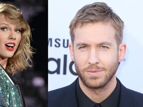Taylor Swift and Calvin Harris. 

(AP)
