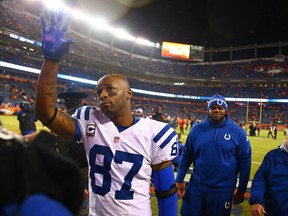 Wide receiver Reggie Wayne, cut by the Colts in March after 14 seasons in Indianapolis, wants to play one more season in the NFL. (Mark J. Rebilas/USA TODAY Sports)