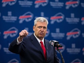 Rex Ryan speaks at a press conference announcing his hiring as head coach of the Buffalo Bills on January 14, 2015 at Ralph Wilson Stadium in Orchard Park, N.Y. (Brett Carlsen/Getty Images/AFP)