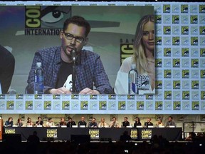 Director Bryan Singer (seen on conference-room screen) speaks onstage at the 20th Century FOX panel during Comic-Con International 2015 at the San Diego Convention Center on July 11, 2015 in San Diego, California.  Kevin Winter/Getty Images/AFP