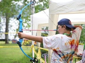 Gino Donato/The Sudbury Star
Camp Quality camper Daniel tries his hand at archery.