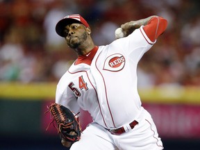 Reds closer Aroldis Chapman has thrown 91 of the fastest 100 pitches so far this season. (Associated Press)