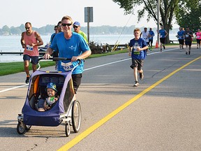 London's Ryan Shallowell competes in the St. Clair River Run on Saturday morning in the five-kilometres division. The race takes place on the St. Clair Parkway finishing at Brander Park south of Porth Lambton. (HANDOUT/ POSTMEDIA NETWORK)