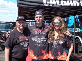 David, Nikolas and Kelly Fedorowich at their stall during the 2015 Rocky Mountain Nationals at Castrol Raceway on  on Saturday July 18, 2015. CRASH CAMERON/Edmonton Sun photo