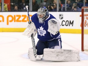 Toronto Maple Leafs goalie James Reimer will be trained by the team's new goaltending coach, Steve Briere.(Tom Szczerbowski-USA TODAY Sports)