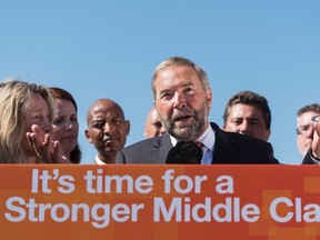 If Tom Mulcair wants to become prime minister, he would be well-advised to avoid talking about the Manitoba NDP's disastrous economic record. (THE CANADIAN PRESS/Aaron Vincent Elkaim)