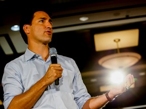 Liberal leader, Justin Trudeau, was on hand at the Hilton in Markham, Ont. To answer questions from the public. On Sunday July 19, 2015. Dave Thomas/Toronto Sun/Postmedia Network