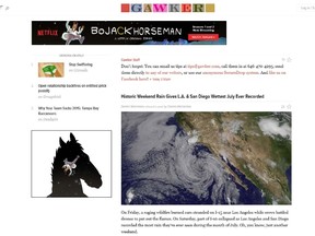 Gawker's homepage is pictured in a screengrab. (gawker.com screengrab)