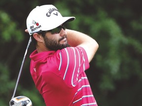 Canada’s Adam Hadwin takes a swing at the RBC Canadian Open Pro-Am on Monday. (CRAIG ROBERTSON/Toronto Sun)