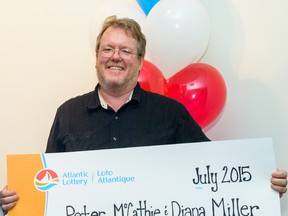 Nova Scotia's Peter McCathie was hit by lightning as a teen. Now he's enjoying a $1 million lotto win, that he split with a co-worker, Diana Miller, this week. (Submitted photo/Postmedia Network)