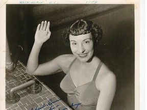 Hubby’s photo signed by Florence Chadwick, dated 1954.