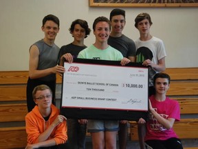 Jessica Laws/The Intelligencer
The Quinte Ballet School of Canada was awarded a $10,000 grant from the ADP's 2015 Small Business Grant Contest on Tuesday in Belleville. A portion of the funds will go towards bursaries targeted at boys who wish to attend the full-time program.