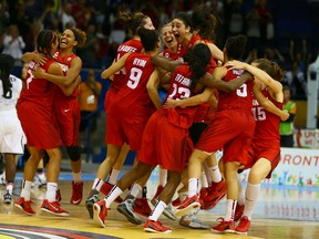 Canada beat the U.S. 81-73 on Monday night to win women's basketball gold. (Dave Abel/Toronto Sun)
