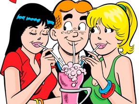 Archie Andrews, Veronica Lodge (L) and Betty Cooper (R) are shown in this Archie Comic Publications, Inc image released to Reuters on June 7, 2013. (REUTERS/Courtesy of Archie Comic Publications, Inc./Handout via Reuters)