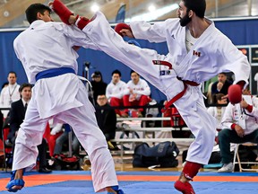 Canadian karate star Sarmen Sinani (right) is hoping the sport is included in the 2020 Tokyo Olympics. If that doesn’t happen, the Pan Am Games athlete and Scarborough native says he will consider trying to break into the UFC as a mixed martial artist. (SUBMITTED/PHOTO)