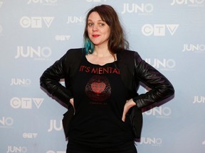 Amelia Curran arrives at the 2015 Juno Awards in Hamilton in March. She will perform at the Tamworth Legion in February 2016. (Mark Blinch/Reuters)