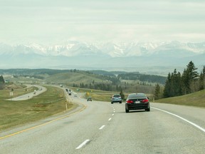 The TransCanada Highway sits under hazy skies west of Calgary in this  May 14, 2015 fil photo. (Lyle Aspinall/Calgary Sun/Postmedia Network)