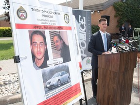 Toronto Homicide Det. David Dickinson reveals information pertaining Wednesday July 22, 2015 at the Niagara Regional Police division in Welland regarding the disappearance of Shawn Kapadia of Mississauga. (Bob Tymczyszyn/St. Catharines Standard)