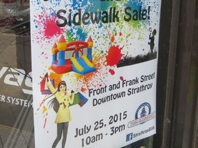 A poster found downtown promoting the BIA's first Summerfest and Sidewalk Sale this Saturday, July 25
