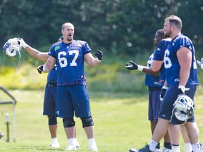 The Argos’ offensive line gets a huge boost tomorrow night in Vancouver when longtime centre Jeff Keeping makes his season debut. (ERNEST DOROSZUK, Toronto Sun files)