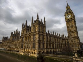 A general view of of the Palace of Westminster, with the Great Westminster Clock, more commonly known as "Big Ben" seen on April 5, 2015 in London. (AFP/NIKLAS HALLE'N)