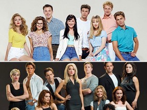 The first cast photos of Lifetime's 'Unauthorized Melrose Place' (bottom) & '90210' (top) TV movies.