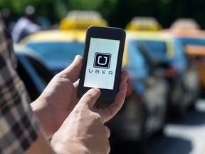 Uber, the peer-to-peer ride sharing app. (Craig Glover/Postmedia Network)