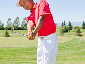 Pincher Creek golfer, Ethan Choi, 13, is competing in the Canadian Junior Boys Championship - the largest under-18 contest in the country - from Aug. 3 to Aug. 6. Choi is coming off of a 10th-place finish at the Golf Alberta Junior Championships in Lethbridge and an 11th-place tie at the IMG Academy Junior World Golf Championship in San Diego, Calif. earlier this month. John Stoesser photos/Pincher Creek Echo.