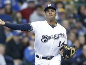Aramis Ramirez of the Milwaukee Brewers makes the throw to first base during a game against the Colorado Rockies at Miller Park in Milwaukee. (Mike McGinnis/Getty Images/AFP)