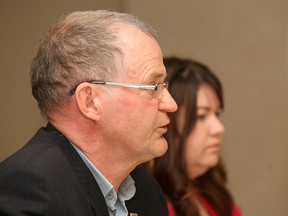 Labour activist John Closs addresses special advisers at the Ontario Ministry of Labour's The Changing Workplaces Review in Sudbury, Ont. on Thursday July 23, 2015.  John Lappa/Sudbury Star/Postmedia Network