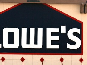 A view of the sign outside the Lowe's store in Westminster, Colorado in this file photo from February 26, 2014. (REUTERS/Rick Wilking/Files)