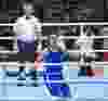 Canadian Arthur Biyarslanov (Blue) celebrates winning gold over Yasnier Toledo of Cuba during Men�s Boxing  Light Welter (64kg) Finals during Pan Am Games at Oshawa Sports Center in Oshawa, Ont. on Friday July 24, 2015. Ernest Doroszuk/Toronto Sun/Postmedia Network