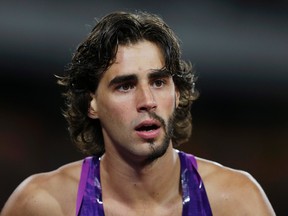 Italy's Gianmarco Tamberi prepares for his next high jump attempt during the Diamond League meet in London. (Reuters / Henry Browne)