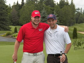 Josh Roesler (left) and his Ottawa Sun Scramble partner Andre Sauve, runners-up in each of the past two years, have moved up to the GolfTEC B Division to give that a shot. (RANDY McGEE PHOTOGRAPHY)