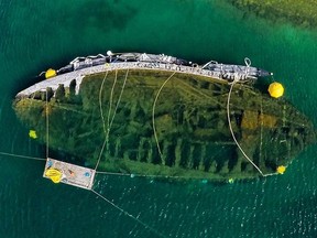 An overhead view of Roald Amundsen's last ship the Maud is shown in a handout photo. The ship will be lifted off the seabed this week in preparation for her final voyage to Norway THE CANADIAN PRESS/HO-Ansgar Walk