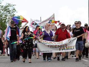 Fierte Sudbury Pride Week festivities Saturday included Pride in the Park and the annual march through downtown Sudbury. Ben Leeson/The Sudbury Star/Postmedia Network