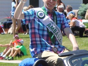 One of the only males in the competition, Lucas Dupee, 18, is representing the Huron Central Agricultural Society. (Laura Broadley/Clinton News Record)