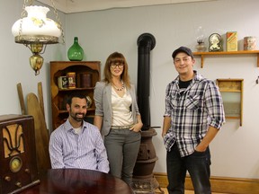 Shaun Hood (sitting) and Ashleigh Shortridge star in director and screenwriter Aaron Huggett's (right) movie Red Ryan. The film will be shot in Sarnia and the surrounding area and tell the story of one of Canada's most notorious gangsters. (Chris O'Gorman/Postmedia Network)