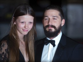 Shia LaBeouf with girlfriend Mia Goth. (REUTERS/Neil Hall)