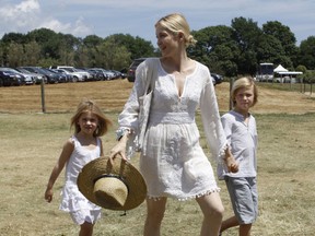 Kelly Rutherford and her children Helena, six, and Hermes, eight. (WENN.COM)