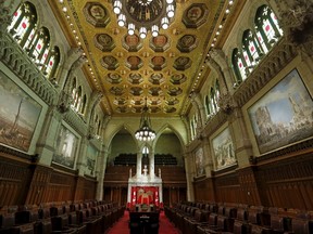 A view shows the Senate chamber on Parliament Hill in Ottawa, Canada July 24, 2015. REUTERS/Chris Wattie