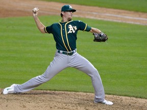 Relief pitcher Tyler Clippard was traded by the Athletics to the Mets on Monday, July 27, 2015. (David Richard/USA TODAY Sports)