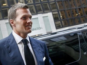 New England Patriot's quarterback Tom Brady arrives at NFL headquarters in New York June 23, 2015. REUTERS/Shannon Stapleton